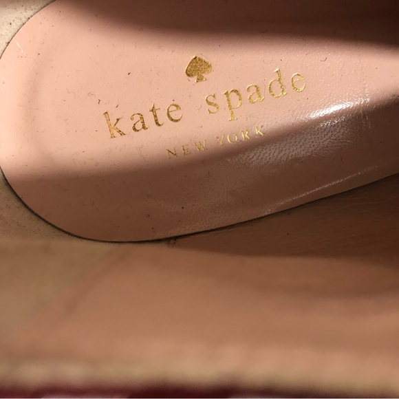Kate Spade New York Ankle Boots Block Heels Women Maroon Made in Italy Size 8.5 - Picture 6 of 9